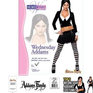 Addams Family Women's Wednesday Addams Costume💥🆕NWT!